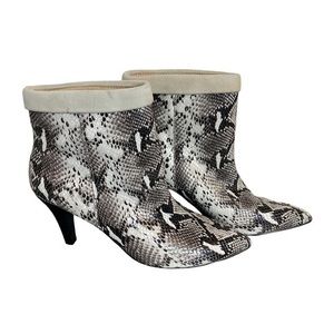 42 Gold Ojai Cuff Boot / Snakeskin Cream Leather Size 7